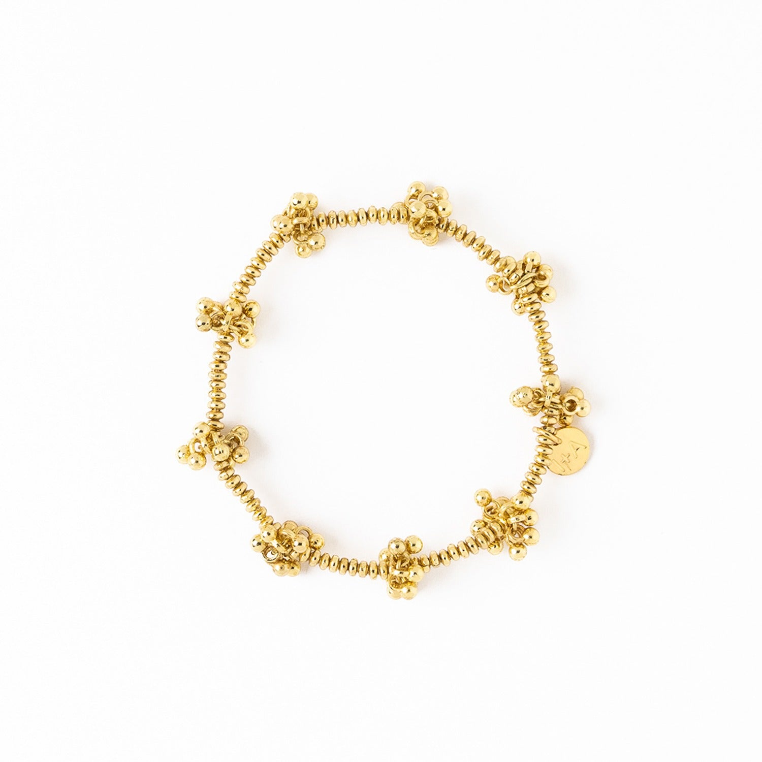 Kate Brass Cluster Bead Stretch Bracelet by Ink & Alloy