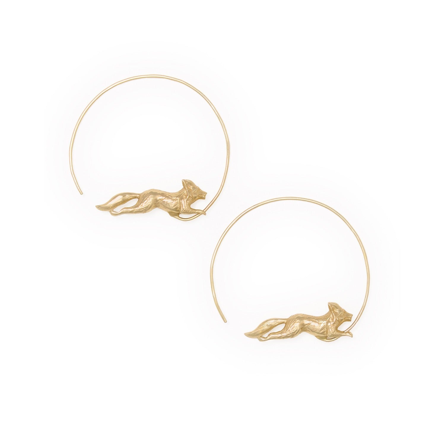 Felicity Fox Hoop Earrings in Brass by INK + ALLOY