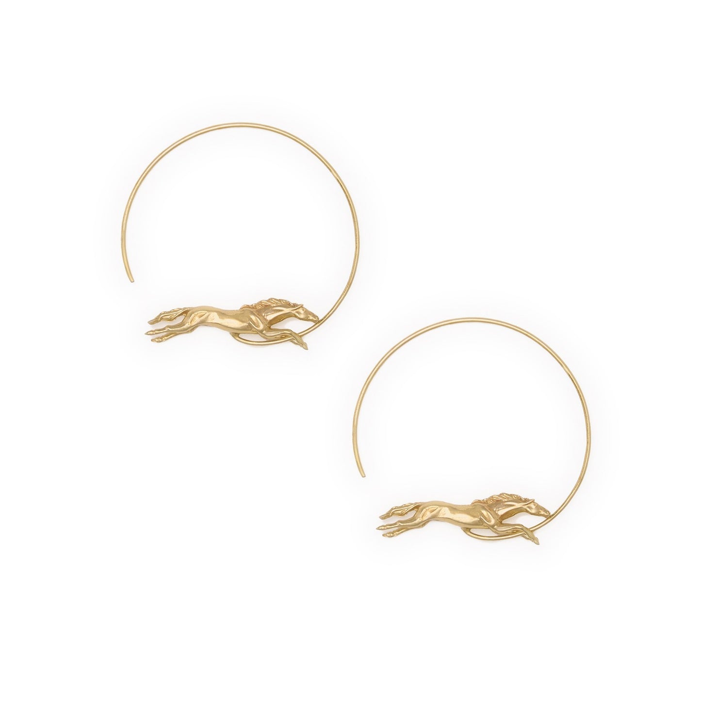 Calliope Horse Hoop Earrings in Brass by INK + ALLOY