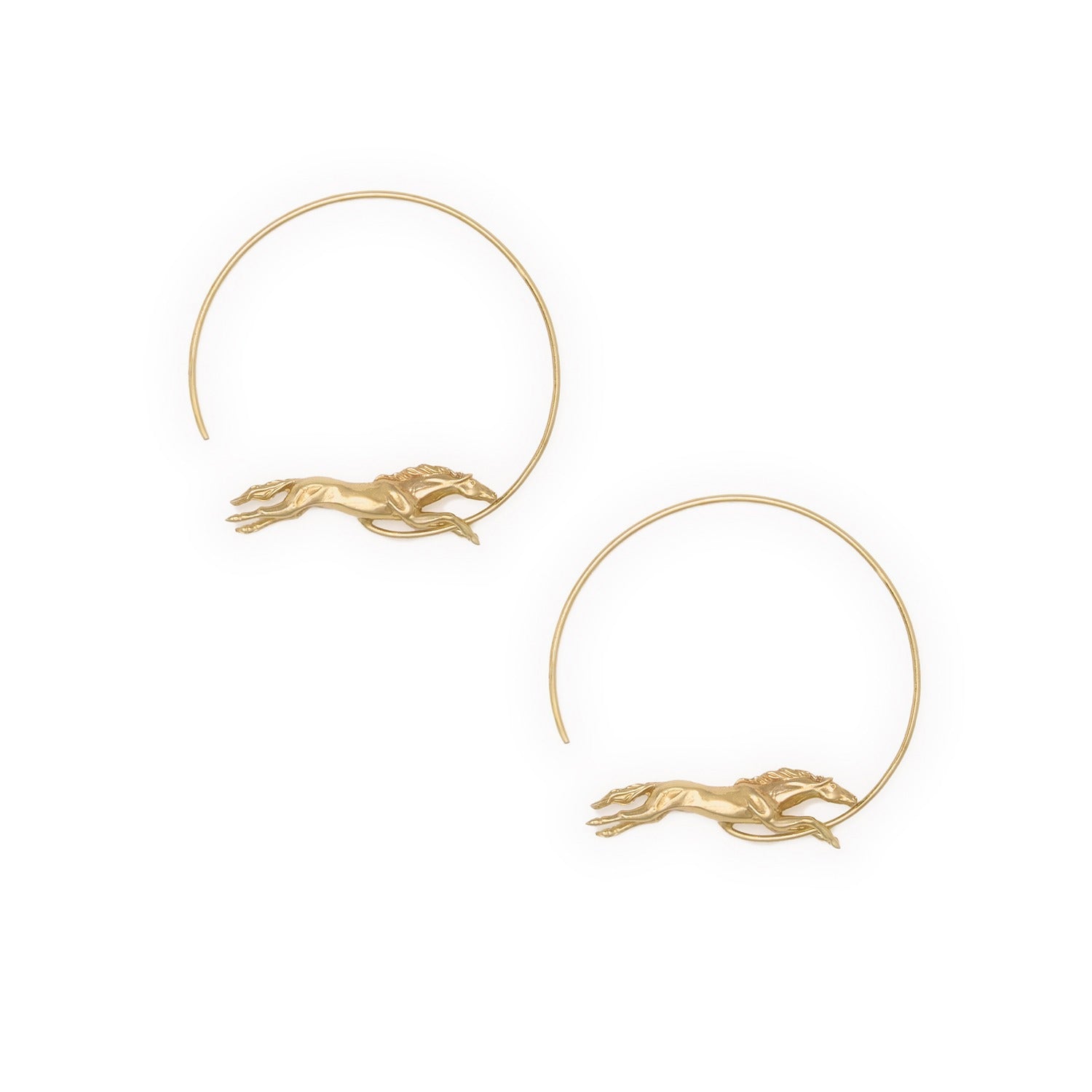 Calliope Horse Hoop Earrings in Brass by INK + ALLOY