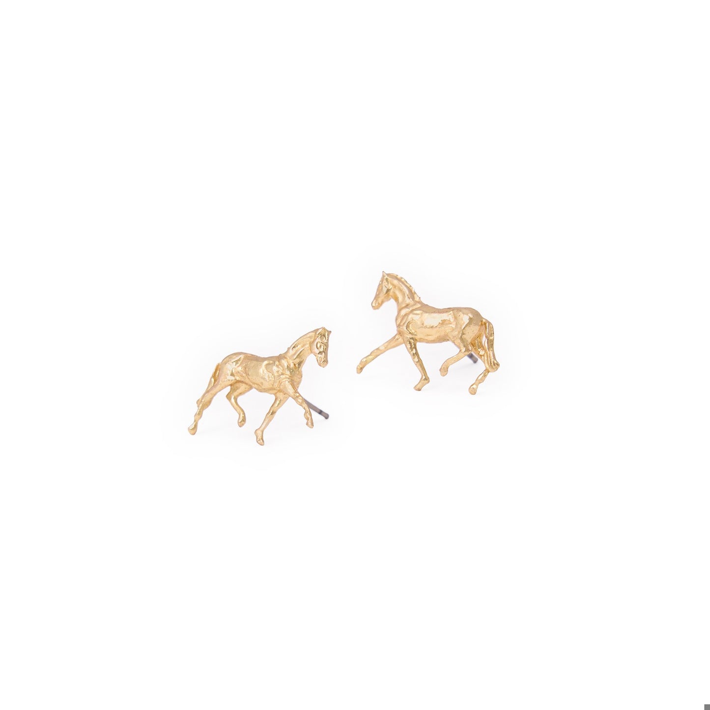 Alice Horse Post Earrings in Brass by INK + ALLOY