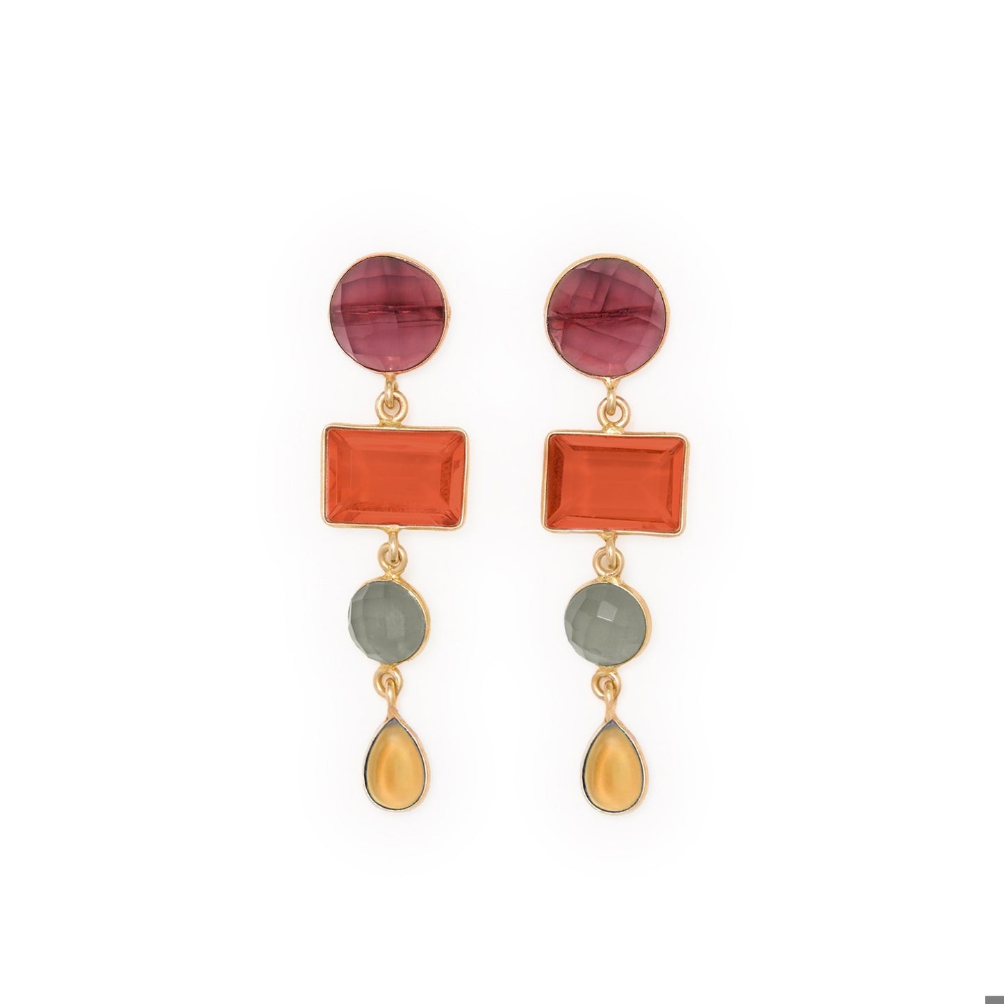 Natalie Glass Stone Dangle Earrings by INK + ALLOY