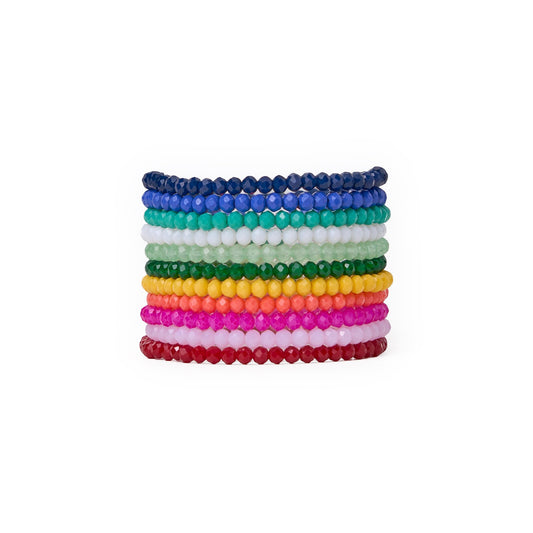 Patsy 11-Piece Crystal Stretch Bracelet Set in Rainbow by INK + ALLOY