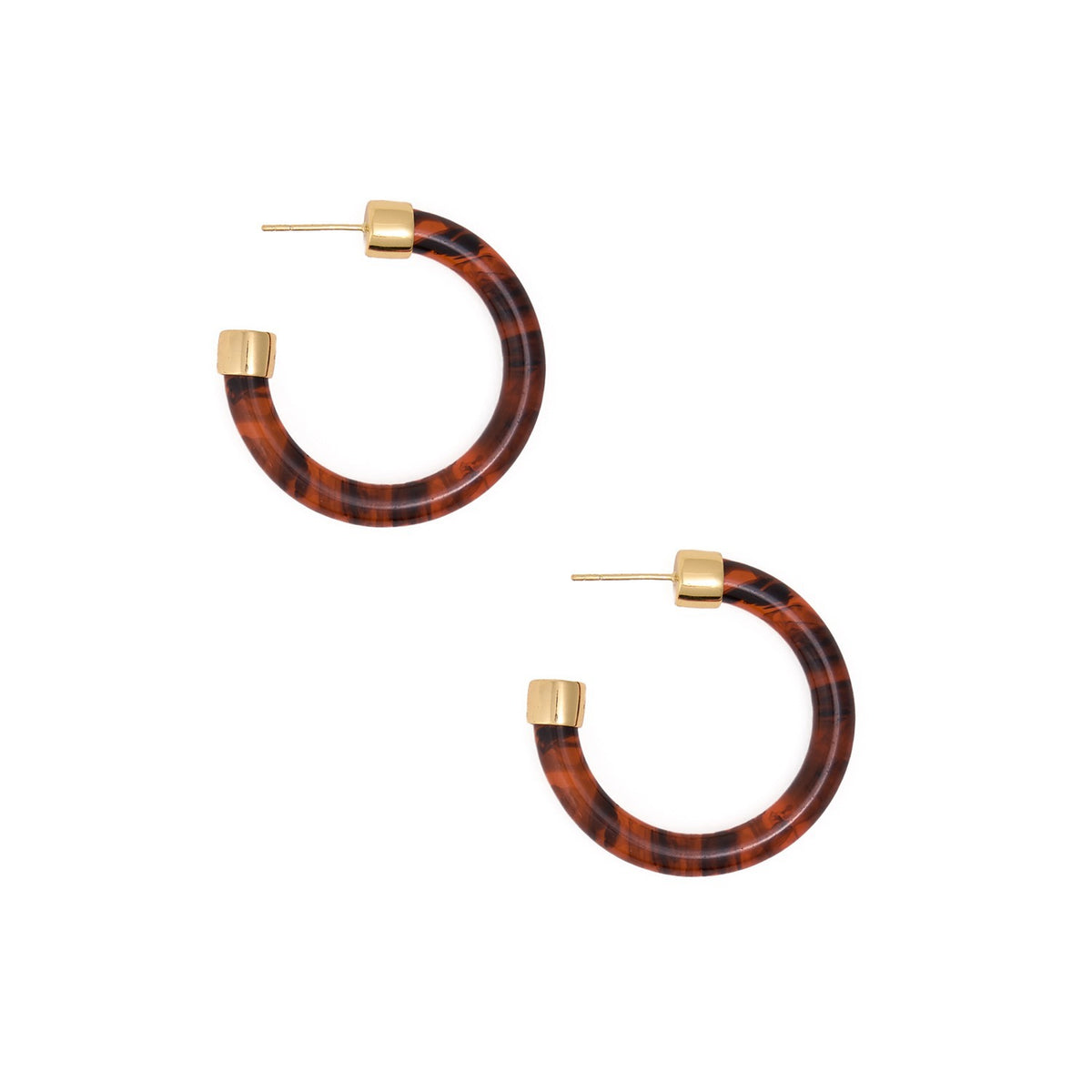 Winona Shiny Resin Hoop Earrings in Tortoise by INK + ALLOY