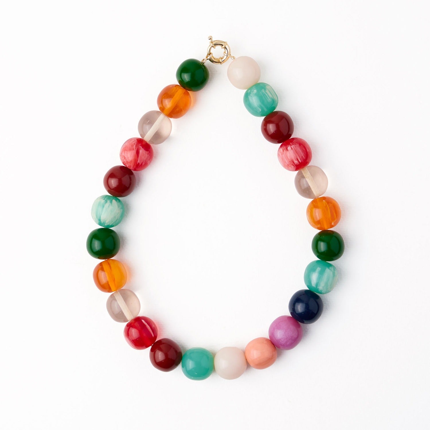 Iris Large Resin Bead Necklace in Multicolor by INK + ALLOY