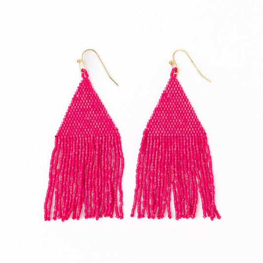Lexie Beaded Earrings in Hot Pink