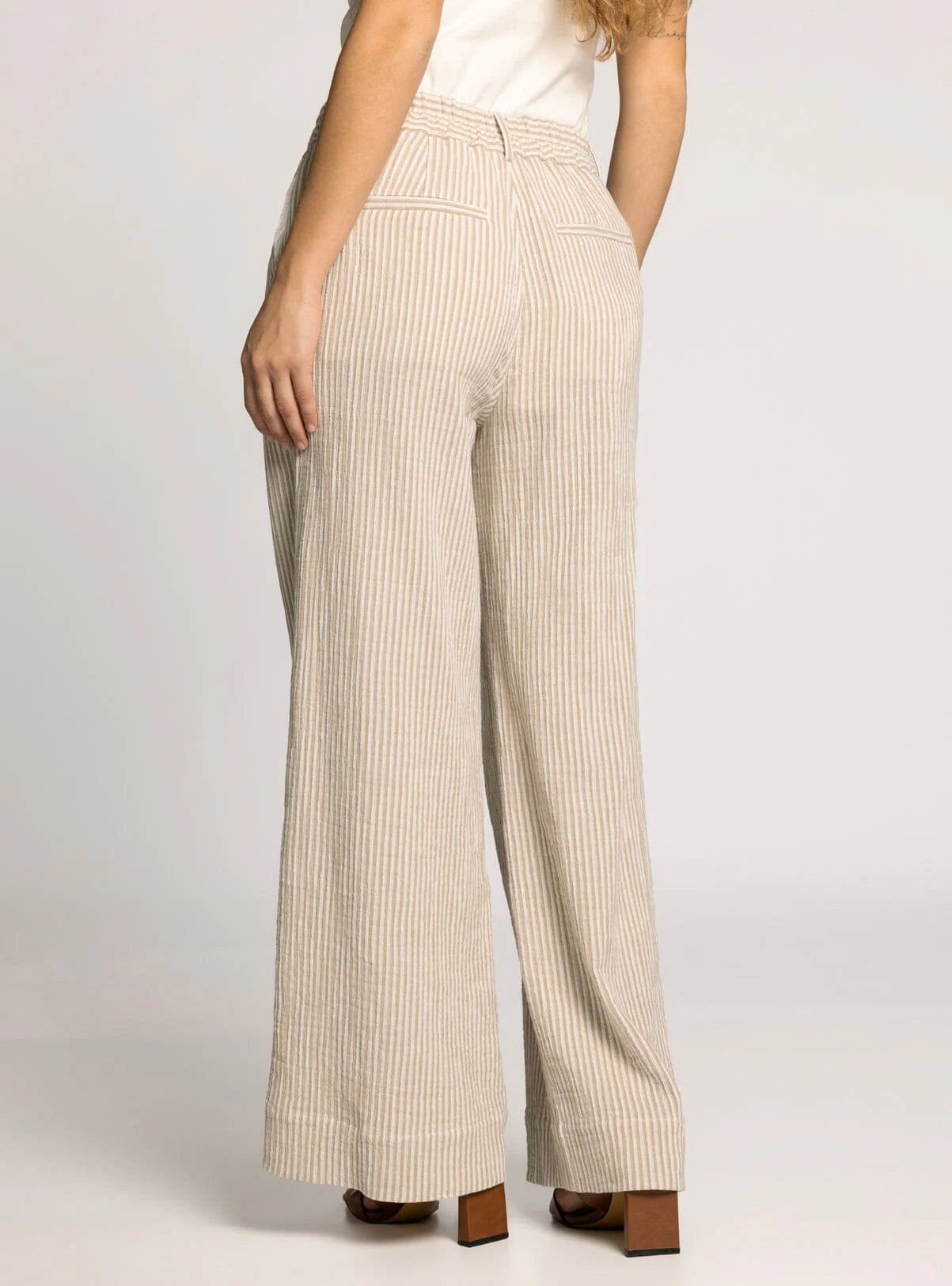 Maia Pants in Ivory & Oak