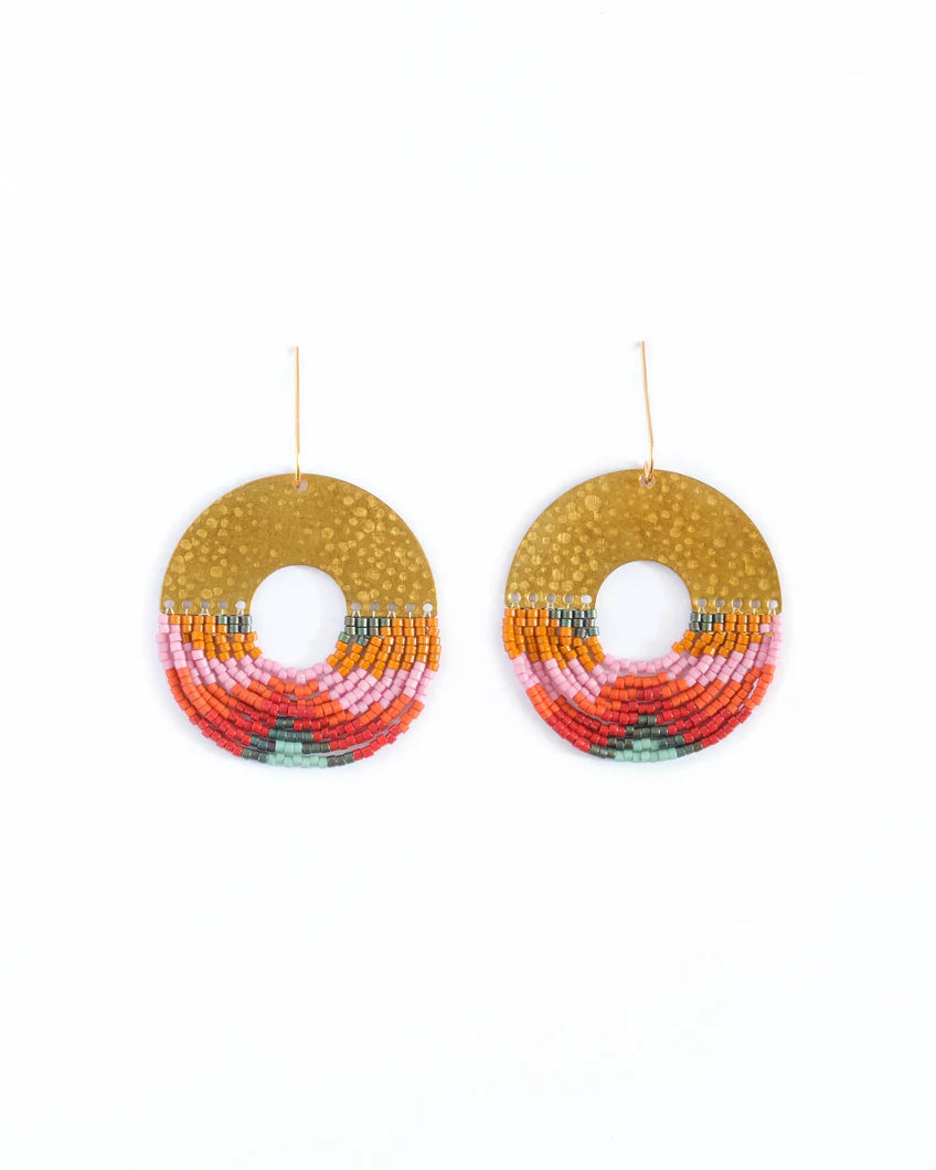 Organic Circle Earrings in Lilac