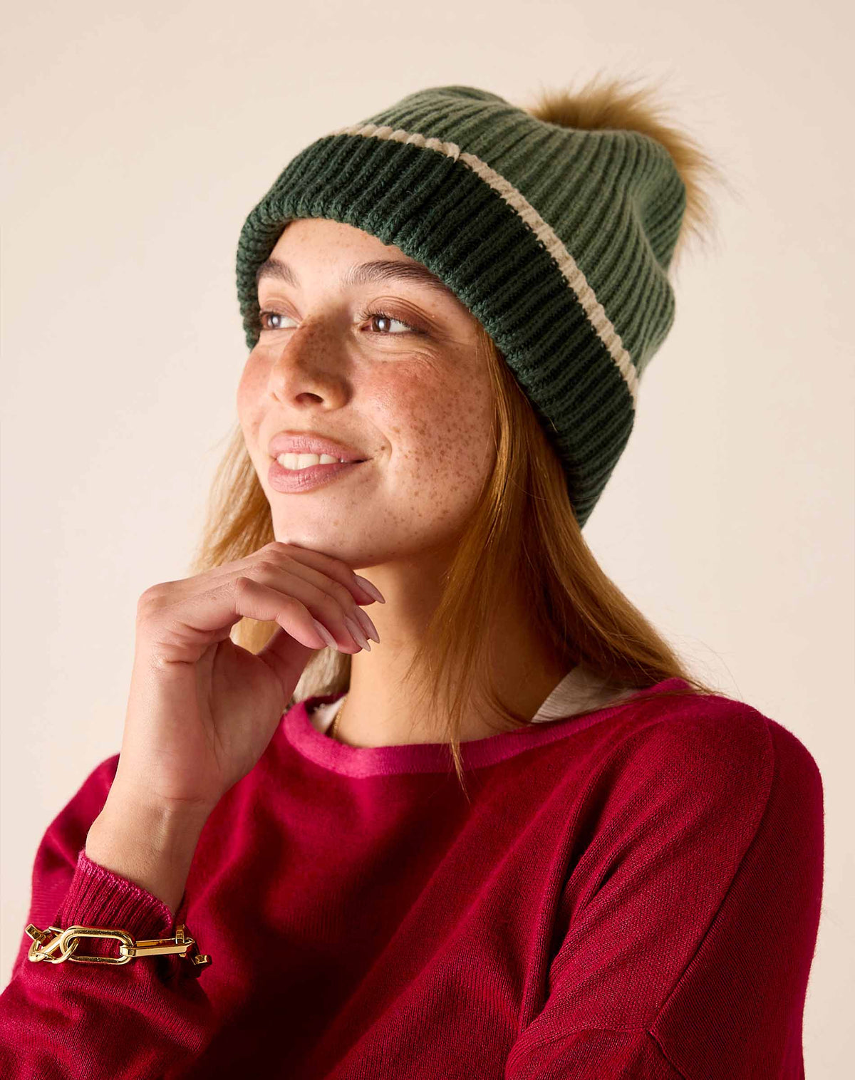 Montauk Colorblock Beanie in Eden