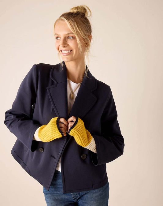 Montauk Colorblock Gloves in Cream/Golden