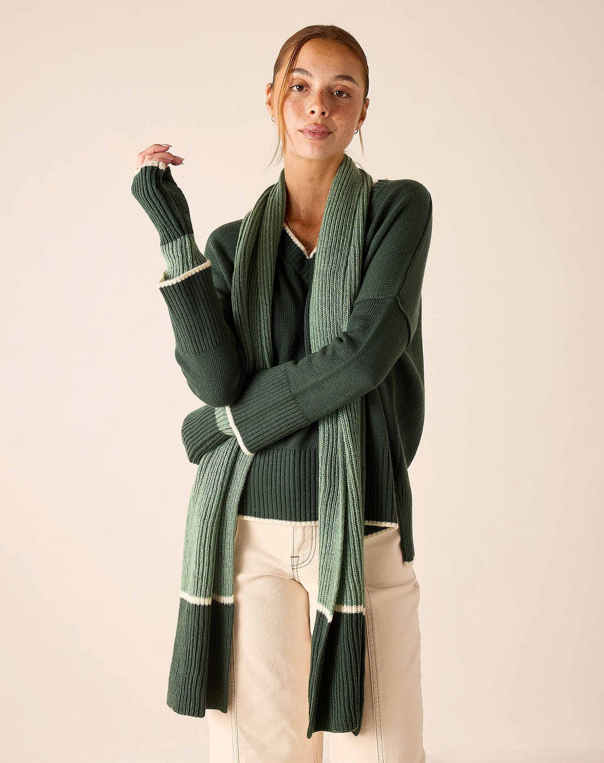 Montauk Colorblock Scarf in Eden