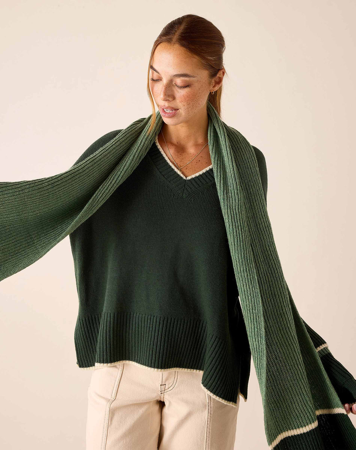 Montauk Colorblock Scarf in Eden