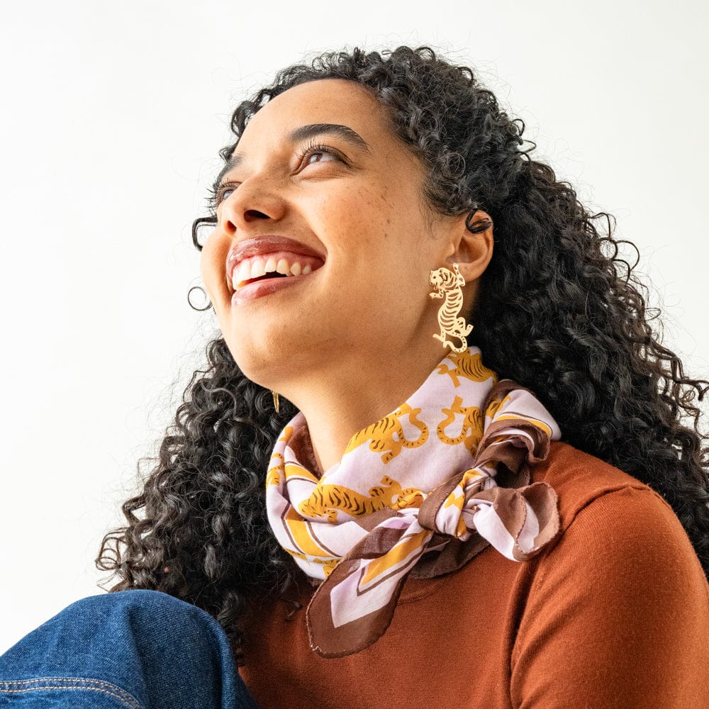 Olivia Square Scarf in Tiger Print