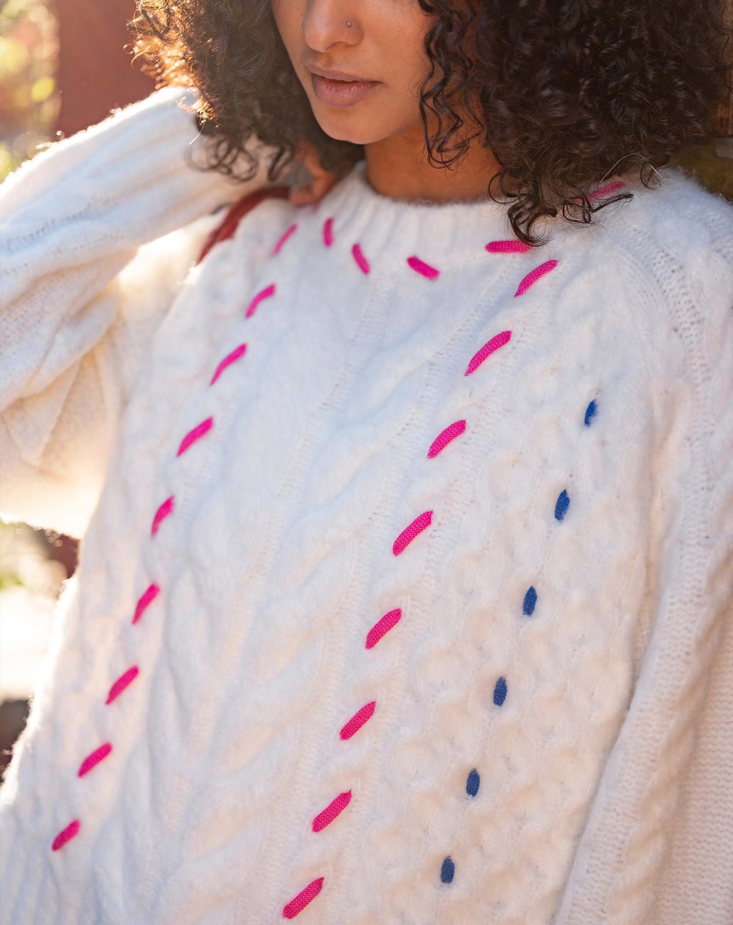 Ribbons and Romance Sweater in White