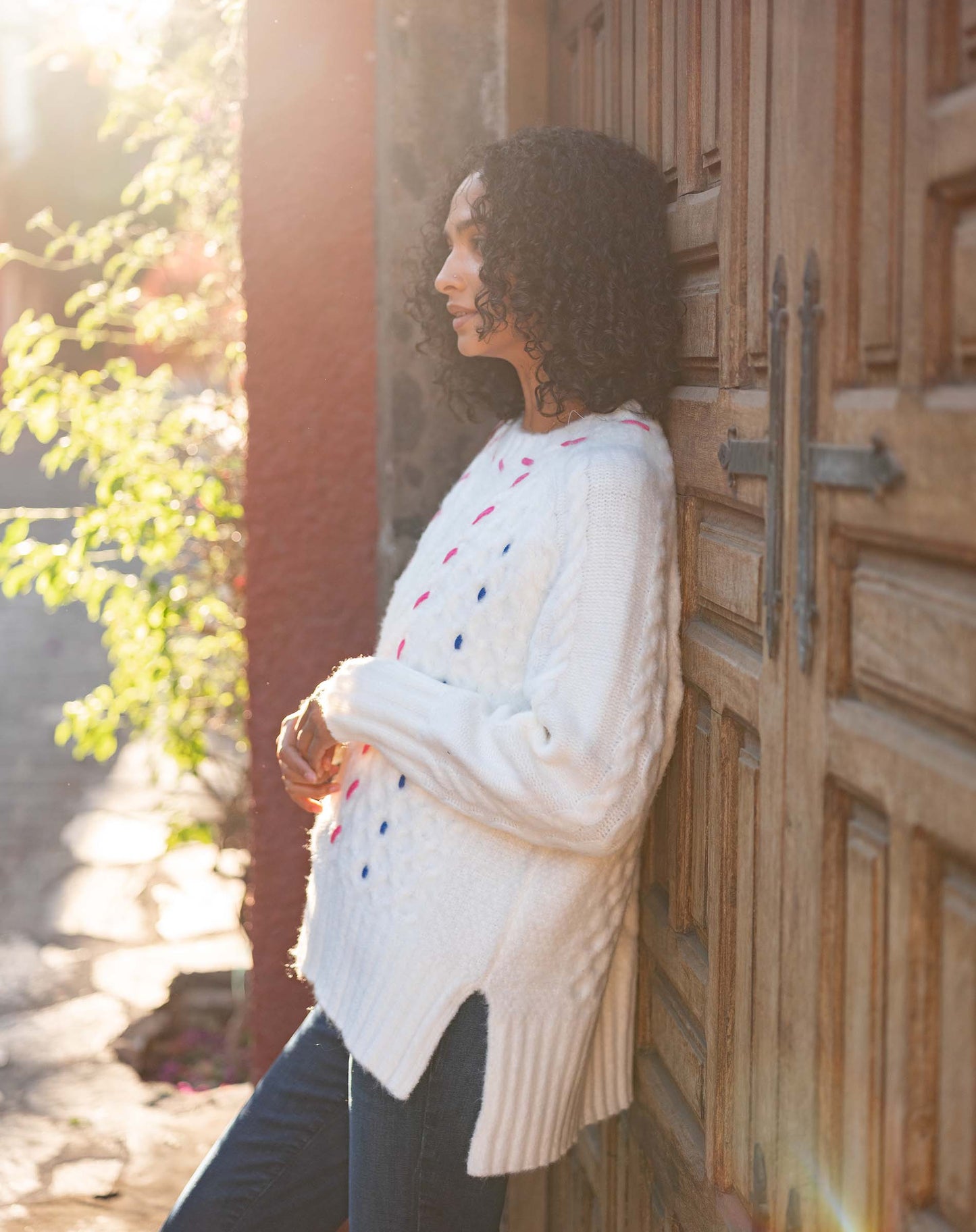 Ribbons and Romance Sweater in White