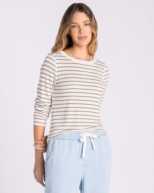 Stacy Top in Ivory Light Brown