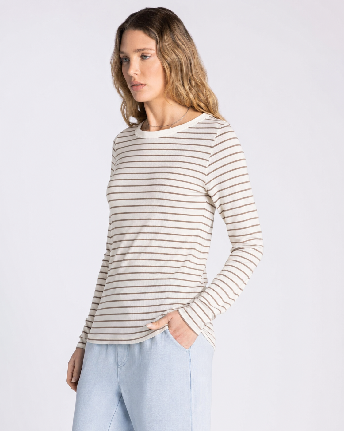 Stacy Top in Ivory Light Brown