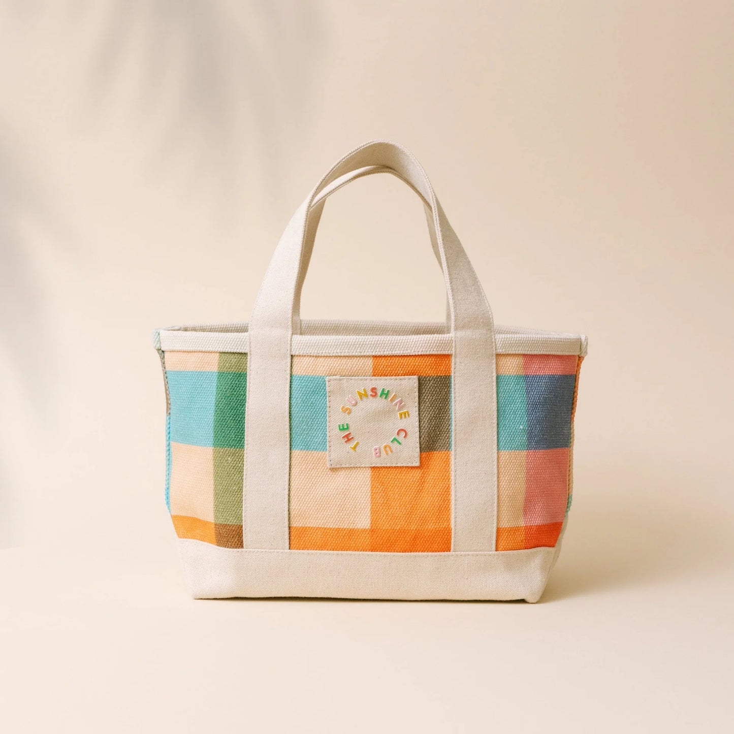 Mini Rainbow Plaid Canvas Tote