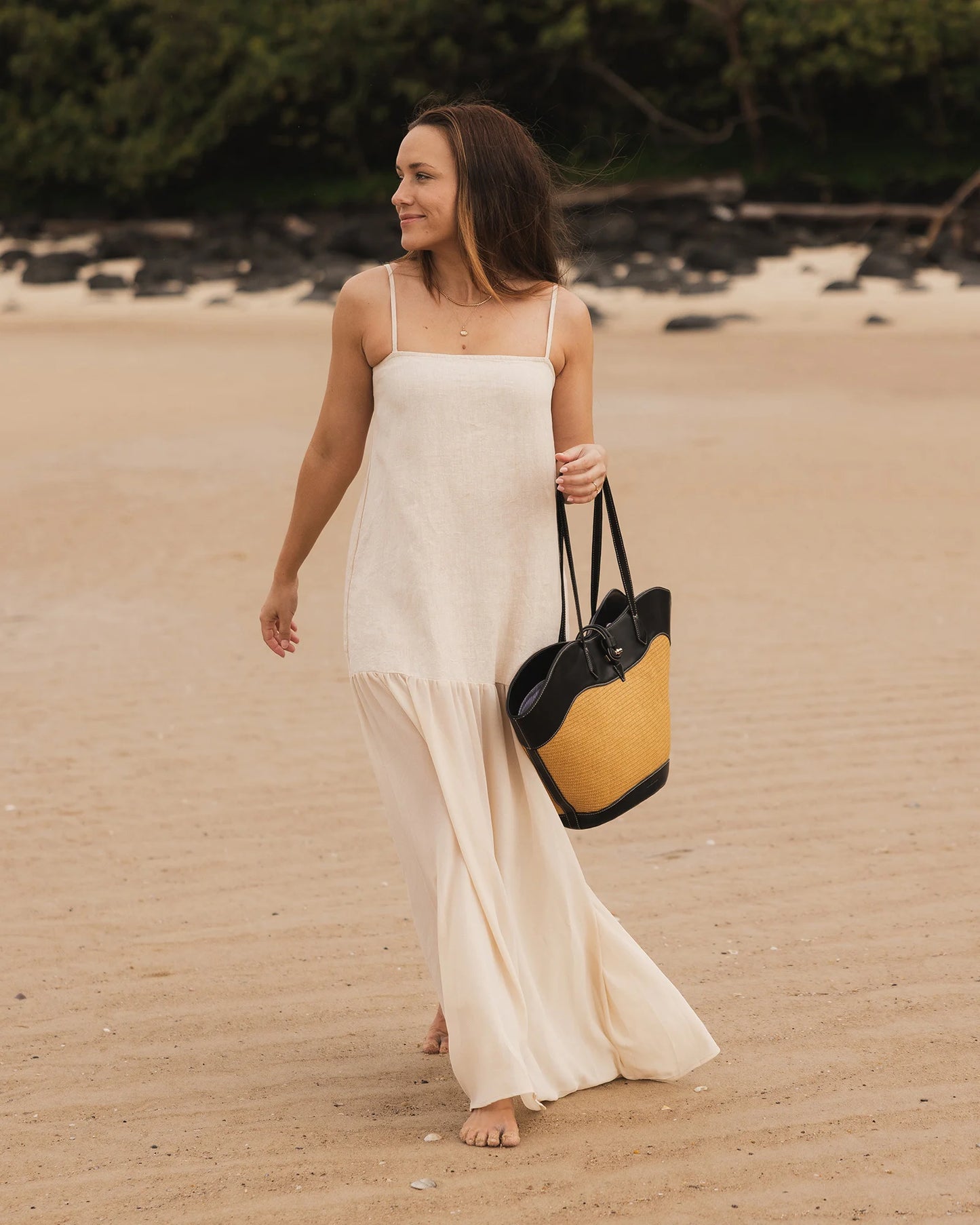 Malta Tote Bag - Raffia Black
