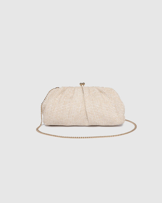 Goldie Clutch - Vanilla Raffia