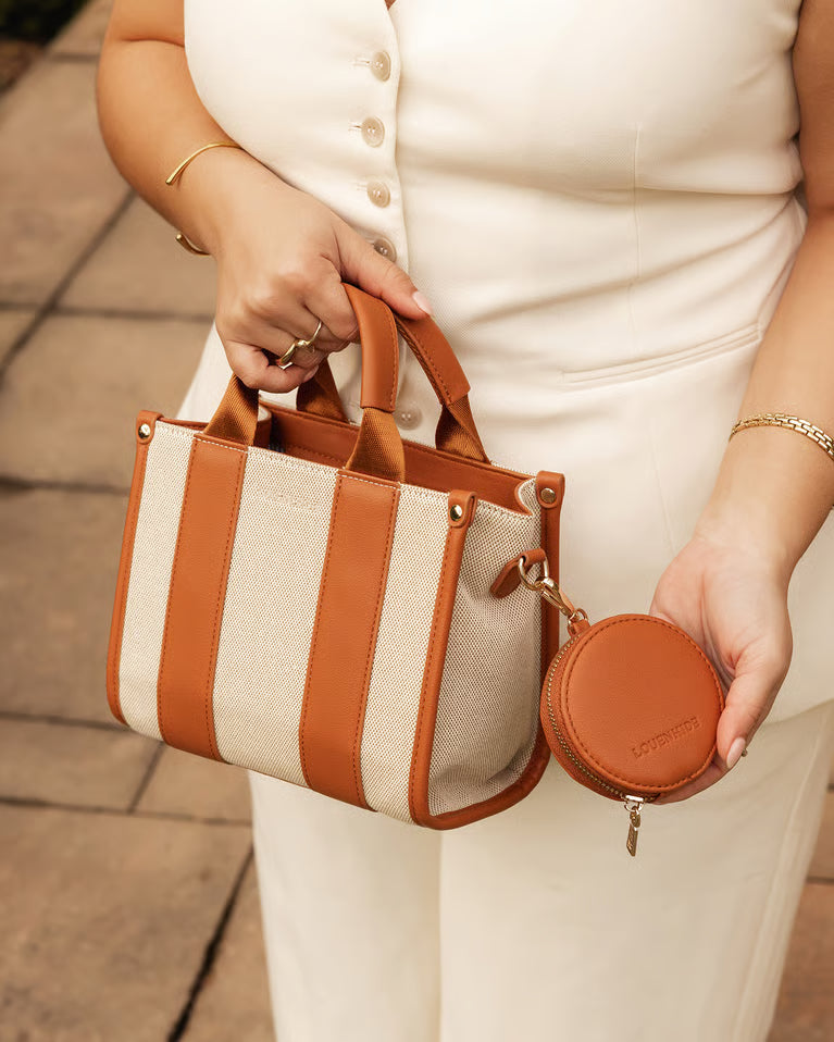 Manhattan Mini Tote Bag in Natural Tan Canvas