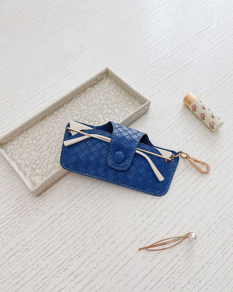Skittle Sunglass Case - Woven Ocean Blue