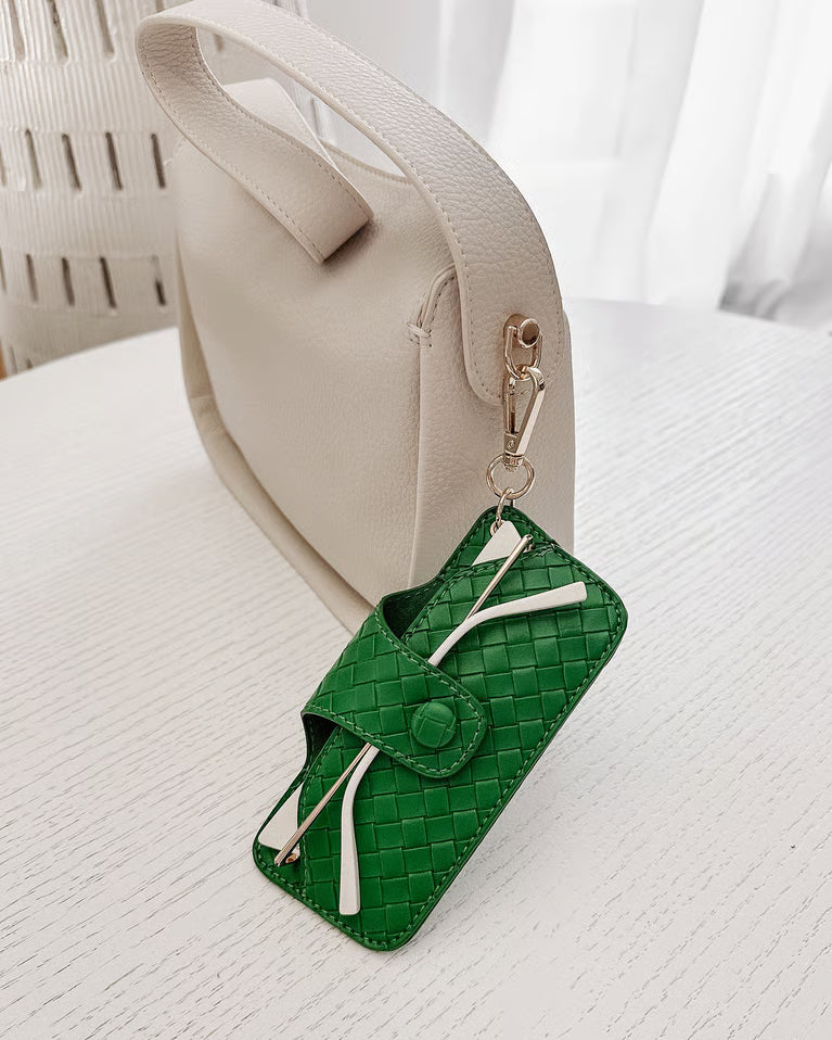 Skittle Sunglass Case - Woven Green