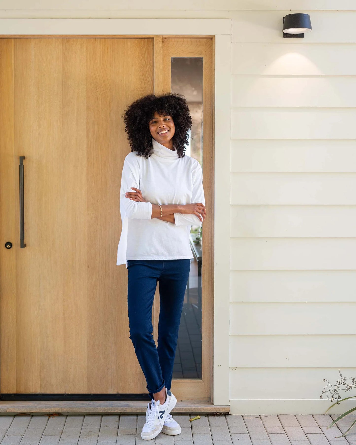 Catalina Turtleneck Tee in White