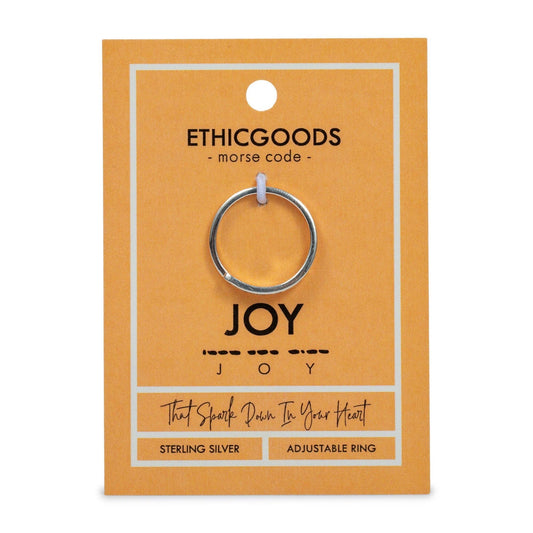 Morse Code Ring - Stamped | JOY: Joy (Sterling Silver)