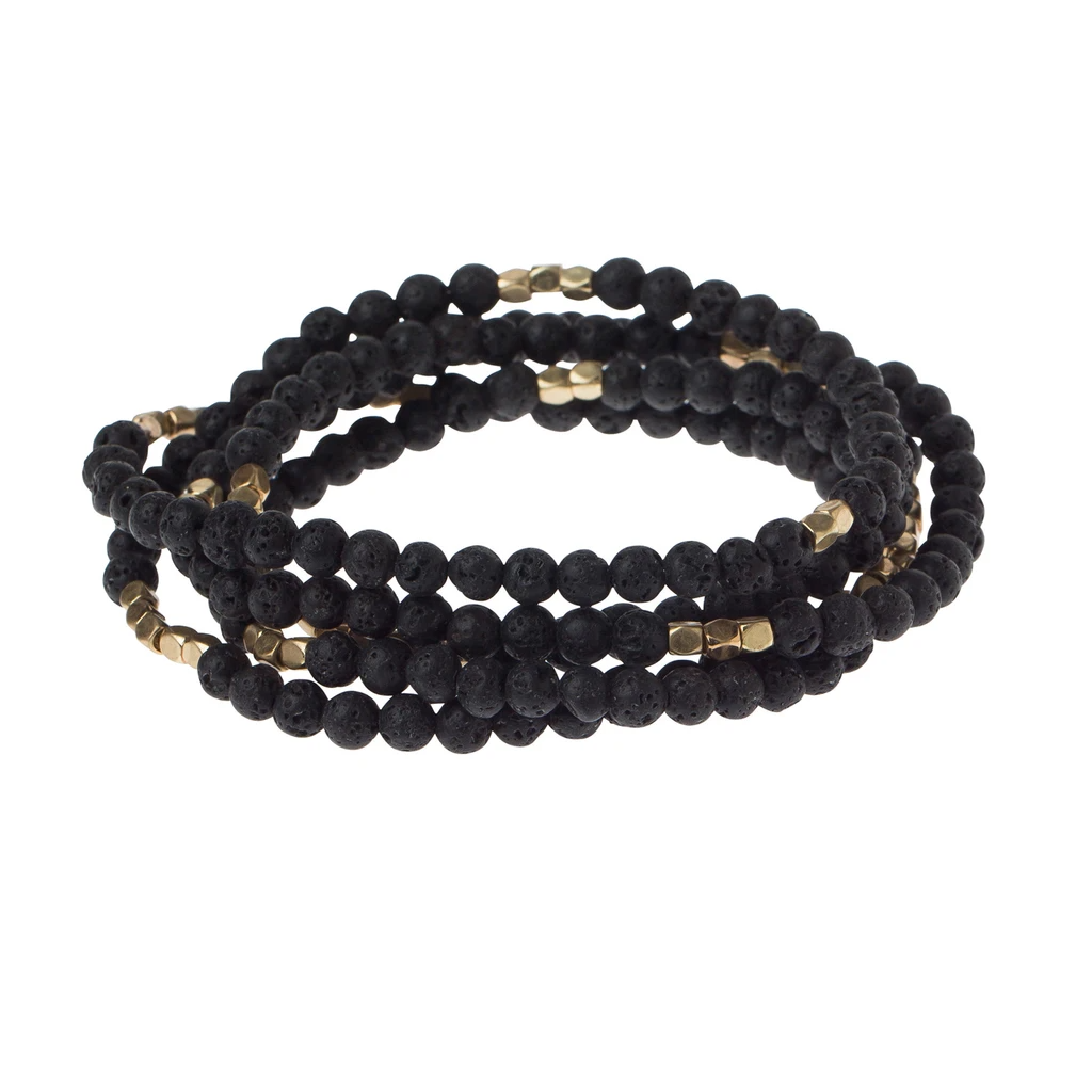 Stone Wrap in Lava Stone/Gold