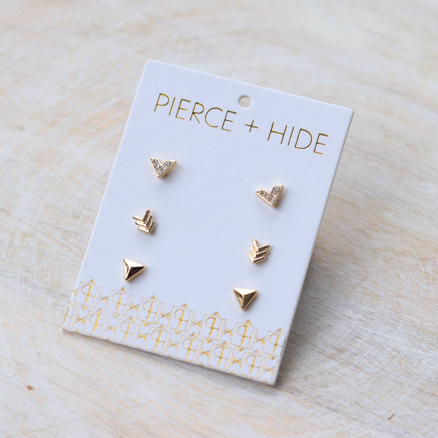 Gold Arrow Stud Trio