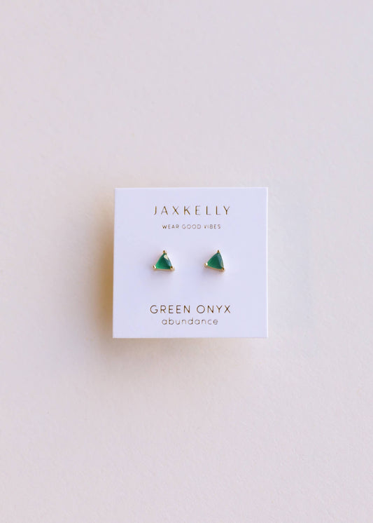 Mini Energy Gem - Green Onyx - Earring