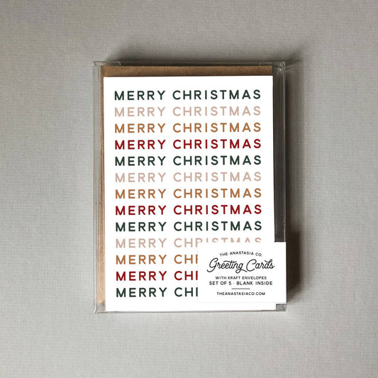 Merry Christmas Card - BOX SET of 5