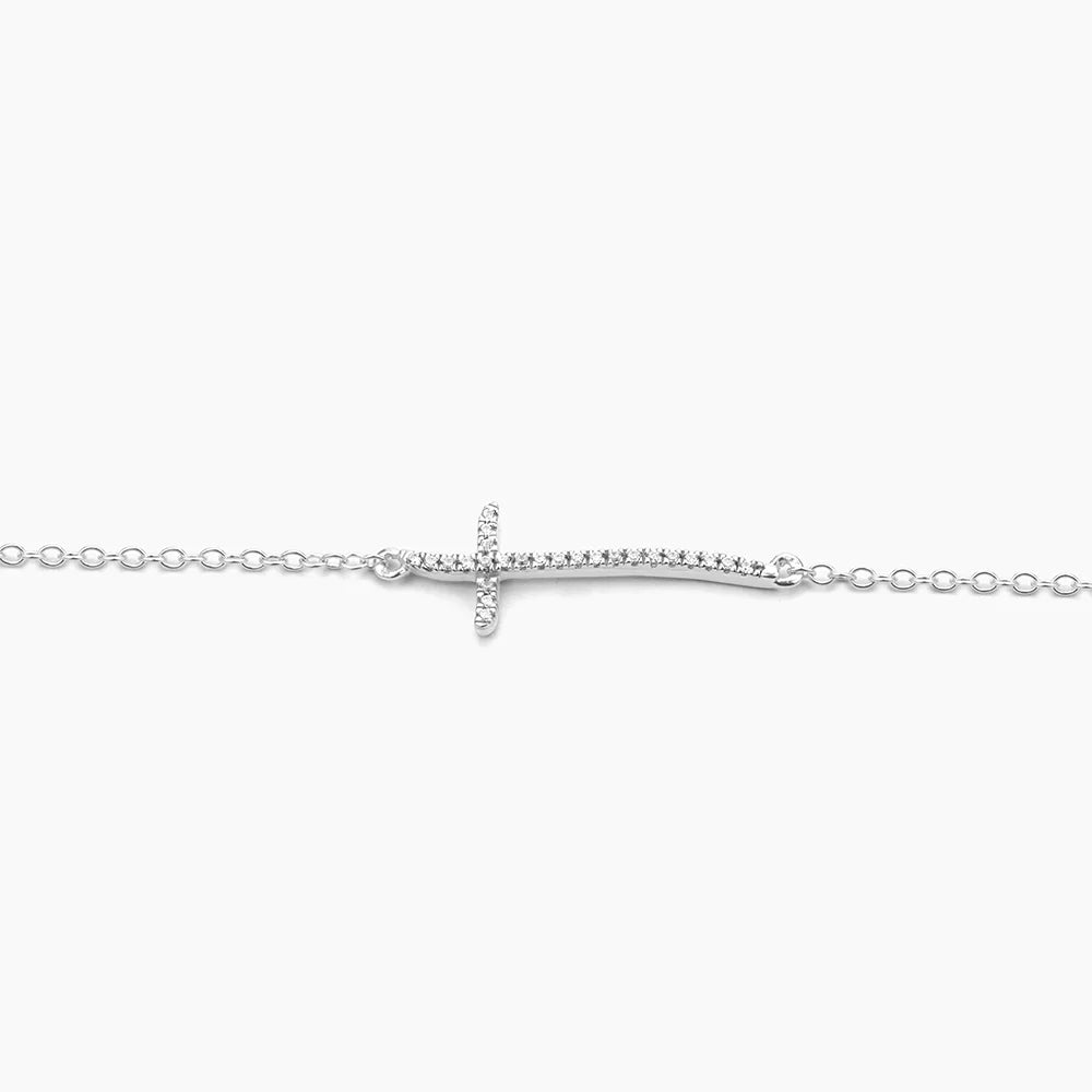 Criss Cross Chain Bracelet in Silver