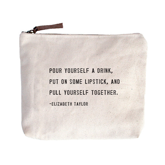 Canvas Quote Pouch Green Roost Culpeper Virginia Boutique